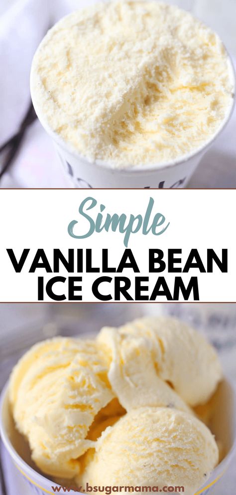 Treat yourself to a scoop of heaven with this easy homemade Simple Vanilla Bean Ice Cream Recipe. Made with real vanilla beans, it's a summer must-try! #icecream #vanillaicecream French Vanilla Ice Cream, Frozen Deserts, Ice Cream Recipes Machine, Custard Ice Cream, Bean Ice Cream, Vanilla Ice Cream Recipe, Ice Cream Maker Recipes, Ice Cream Mixture, Homemade Vanilla Ice Cream