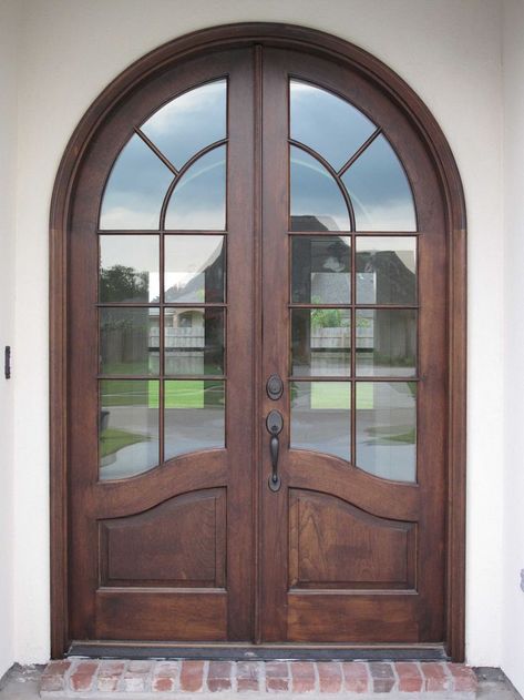 Foyer Doors Entryway, Arc Door Design, Arched Exterior Doors, Arched Front Door, House Front Door Design, European Doors, Custom Wood Doors, Front Door Design Wood, Grill Door Design