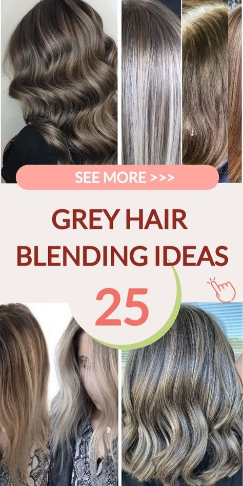 Top 25+ Stunning Grey Hair Blending Ideas for a Chic Look Grey Hair Blending, Hair Blending, Grey Hair Transformation, Sophisticated Hairstyles, Grey Hair Inspiration, Hair Color Options, Ponytail Hairstyles Easy, Natural Gray Hair, Hair Techniques