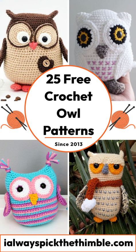 Crochet Owl Stuffed Animal, Small Crochet Owls Free Patterns, Crochet Owl Eyes Pattern Free, Amigurumi Free Pattern Owl, Owl Pattern Crochet, Easy Crochet Owl Pattern Free, Crocheted Owls Free Patterns, Owl Free Crochet Pattern, Crochet Owls Free Patterns