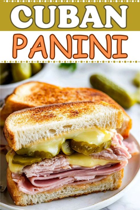 Grilled Cuban Sandwich, Cuban Sandwich Sauce, Sandwich Ham Recipes, Cuban Sandwiches Recipe, Best Panini Sandwiches, Easy Sandwiches For Dinner, Panini Recipes Easy, Paninis Sandwiches Recipes, Pickle Sandwich Recipes