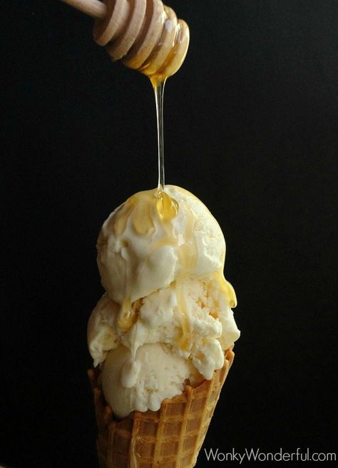 Honey Ricotta Ice Cream ::: wonkywonderful.com Ricotta Ice Cream, Honey Ricotta, Honey Dessert, Scoop Of Ice Cream, Homemade Ice Cream Recipes, Sorbet Recipes, Honey Syrup, Ice Cream Popsicles, Cheat Meal