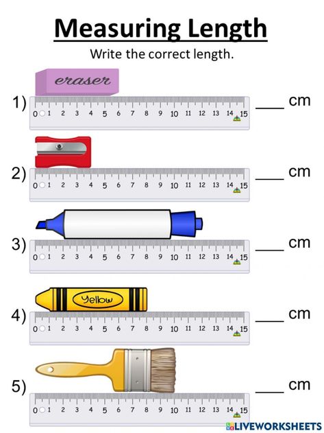 Measuring Length Activities, Length Worksheet, Math Measurement Activities, Envision Math, Measurement Worksheets, Art Math, Measuring Length, Measurement Activities, Worksheet For Kids