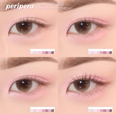 Strawberry Milk Makeup, Cute Eye Makeup, Korean Eye Makeup, Makeup Accesories, Makeup Tutorial Eyeshadow, How To Do Makeup, Asian Eyes, Asian Eye Makeup, Makeup Looks Tutorial