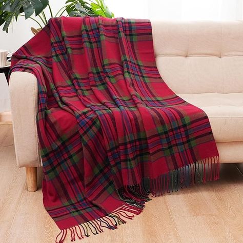 Amazon.com: David's Home Buffalo Plaid Throw Blanket- Soft and Lightweight Tartan Check Blanket with Decorative Tassels for Couch Sofa-Outdoor Fringe Lap Throw-Farmhouse Style-50x60 Inches-Red&Green : Home & Kitchen Twisted Macrame, Check Blanket, Plaid Blankets, Decorative Tassels, Plaid Throw Blanket, Tartan Blanket, Twin Beds, Plaid Throw, Dressing Area