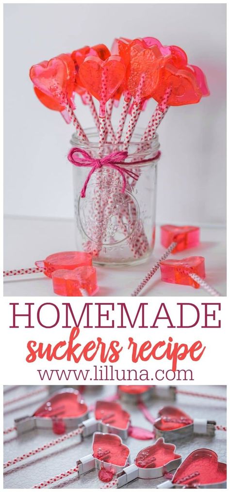 How To Make Suckers, Easy Lollipop Recipe, Homemade Suckers, Free Printable Valentines Tags, Licorice Cake, Homemade Lollipops, Homemade Candy Bars, Lollipop Recipe, Diy Foods