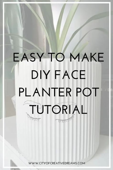 Easy to Make DIY Face Planter Pot Tutorial | City of Creative Dreams planter face, planter faces flower pots, planter faces flower pots easy, painted face pots head planters, diy planters, face planters diy, face planters diy paint, face planters diy paint, spring crafts, planter pot ideas, planter pot ideas diy Head Planters Diy, Face Pots Head Planters, Diy Face Planter, Planter Pot Ideas, Face Planters Diy, Face Plant Pot, Plant Person, Planters Diy, Black Thumb