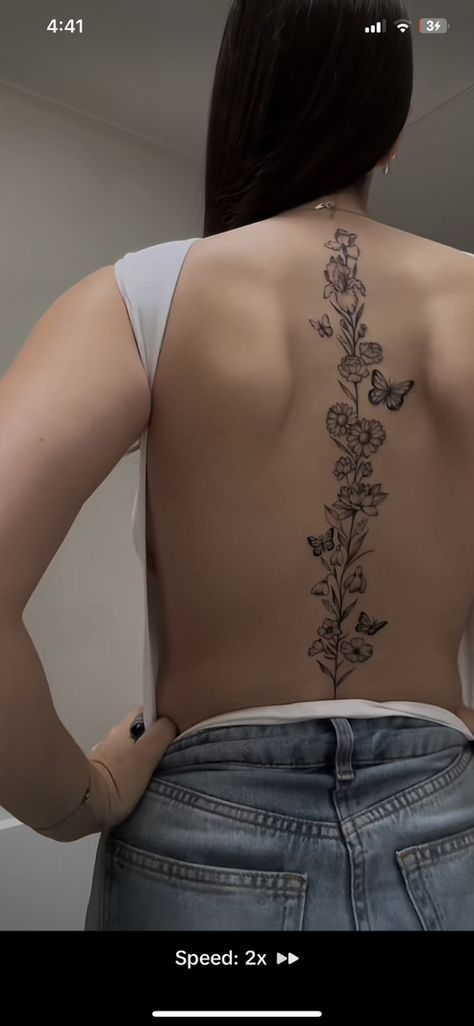 Giant Tattoo, Back Tattoos Spine, Underboob Tattoo Designs, Flower Spine Tattoos, Rib Tattoos For Women, Cross Tattoos For Women, Mom Tattoo Designs, Spine Tattoos For Women, Red Ink Tattoos