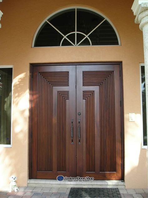 Zen Doors, Main Door Design Modern Front Entry, Wooden Double Front Doors, Pintu Ganda, Mahogany Wood Doors, Wooden Double Doors, Flush Door Design, House Front Door Design, Double Doors Exterior