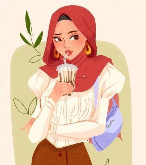 Islamic Character Design, Character Design Hijab, Hijabi Character Design, Hijab Art Illustration, Hijabi Illustration Art, Hijab Character Design, Muslim Character Design, Hijabi Character, Hijab Girl Drawing