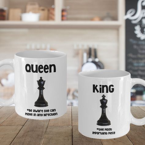 Chess Players, Couples Mugs, King Chess, Gaming Girl, Queen Funny, Chess King, Chess Gifts, Chess Queen, Couple Mugs