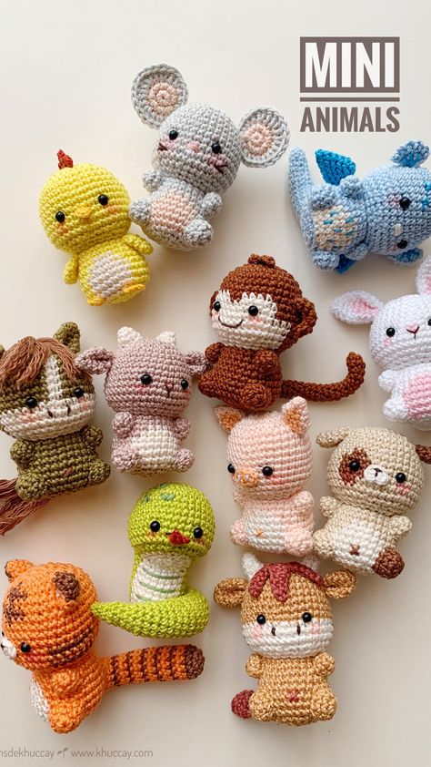 Crochet Animal Keychain Free Pattern, Crochet Mini Keychain Free Pattern, Animal Keychain Crochet, Amigurumi For Babies, Small Amigurumi Pattern, Small Amigurumi Free Pattern Animals, Crochet Toys Free Patterns Easy, Crochet Baby Animals, Keychain Amigurumi Free Pattern