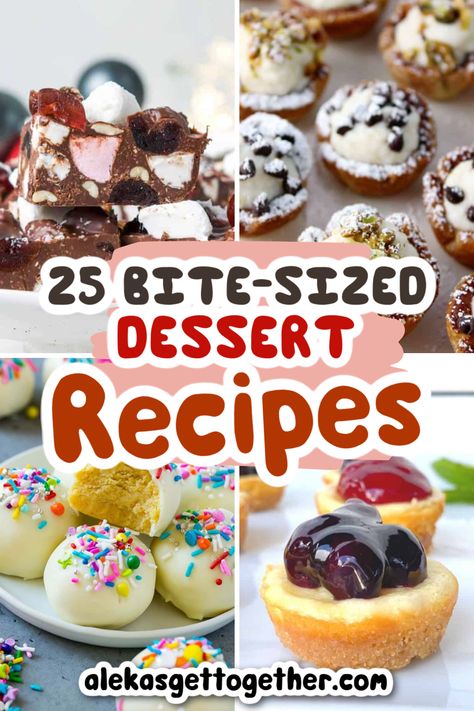 Mini desserts are always so fun and perfect for the upcoming holiday season. Having bite-sized treats just means that you get to try a little bit of everything! Try these party desserts at an upcoming gathering to impress your guests and their fingers! Desserts For Cocktail Party, Pie, Easy Desserts Individual, Bites Size Desserts, Individual Birthday Desserts, Mini Individual Desserts, Desserts To Take To A Party, Tea Party Finger Foods Desserts, Ladies Luncheon Dessert Ideas