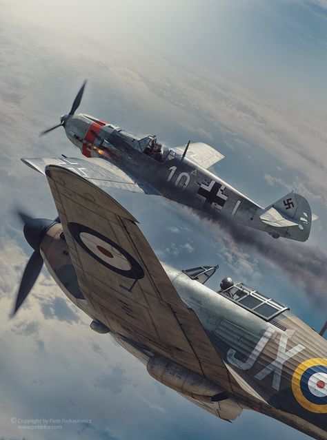 ArtStation - Battle of Britain Combat Archives Vol.8 - September 1st 1940 Combat A, Piotr Forkasiewicz Fighter Planes Art, Aviation Art Prints, Wwii Plane Art, Ww2 Fighter Planes, Wwii Fighter Planes, Wwii Airplane, Bf 109, Messerschmitt Bf 109, History Of England