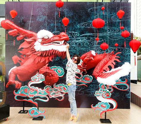 +(84)764561907 Asian New Year Decoration, Cny Dragon Decoration, Chinese Dragon Decoration, Year Of The Dragon Decorations, Lunar New Year Display, Chinese New Year Installation, Chinese New Year Dragon Decorations, Backdrop Tet, Chinese Backdrop