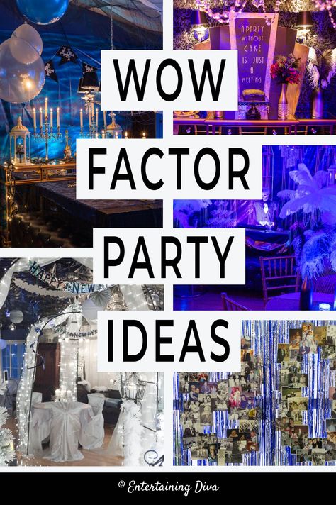 These wow factor party ideas are a great way to make your event decor look fabulous, even if you're on a budget. #entertainingdiva #partydecor #partyplanning #eventdecor #birthdayparty #partyideas Budget Event Decor, Elegant Decorating Ideas Party Events, Sweet 16 Budget, Elegant Birthday Party Decor, Fundraising Gala Decor, Surprise Bday Party Ideas, Gala Party Ideas Decoration, Gala Event Ideas, Gala Decor Ideas