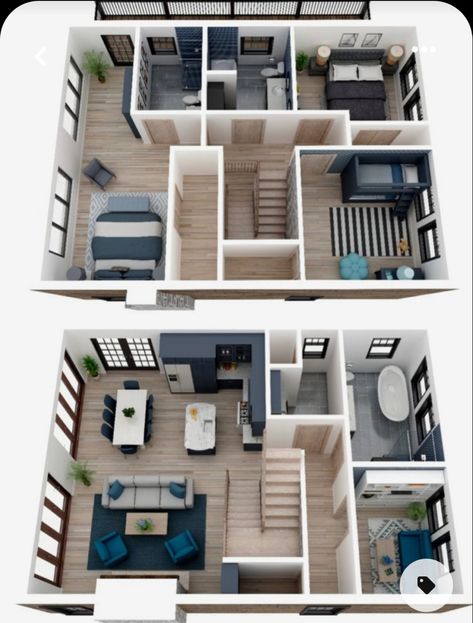 2 Story Apartment Layout, Condo Layout, House Design 3d, Sims 4 House Plans, House Floor Design, Sims 4 House Design, Apartment Floor Plans, Sims House Plans, Home Design Floor Plans