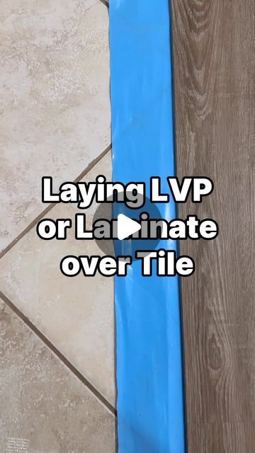 Ashley French | DIY on Instagram: "Laying LVP or Laminate over Tile 🤯 Comment FLOOR and I will send you the link to my blog post that goes over how we did this, what you need, the products we used and answers all your questions! This is a great option if your current tile floors are in good shape and you want to update the look of your home by adding Luxury Vinyl Plank flooring or Laminate!  . #lvpflooring #laminateflooring #layingflooring #homeimprovement #diyhomerenovation" Laying Tile Floor, Vinyl Plank Flooring Bathroom, Diy Vinyl Flooring, Laying Laminate Flooring, Laminate Plank Flooring, Laminate Tile Flooring, Tile Floor Diy, Vinyl Flooring Bathroom, Installing Laminate Flooring