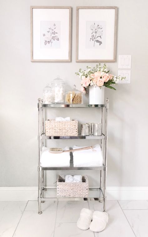 Bathroom etagere storage shelving #potterybarn #mypotterybarn Pottery Barn Bathroom, Barn Bedroom, Bathroom Etagere, Organized Bathroom, Space Bathroom, Inspiration Bathroom, Restroom Decor, Bathroom Decor Apartment, Bedroom Master