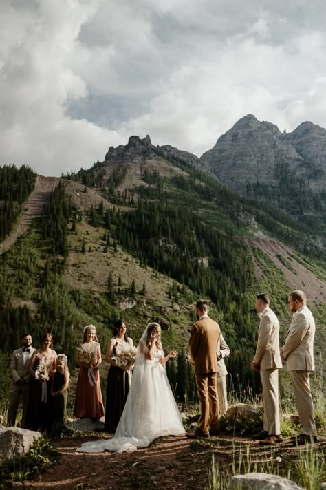 Elope in Colorado | Elopement Packages Colorado Boho Chic Mountain Wedding, Weddings In Colorado, Married In The Mountains, Maroon Bells Colorado Wedding, Wedding Inspiration Mountain, Maroon Bells Amphitheater Wedding, Maroon Bells Elopement, September Mountain Wedding, Micro Wedding Mountains