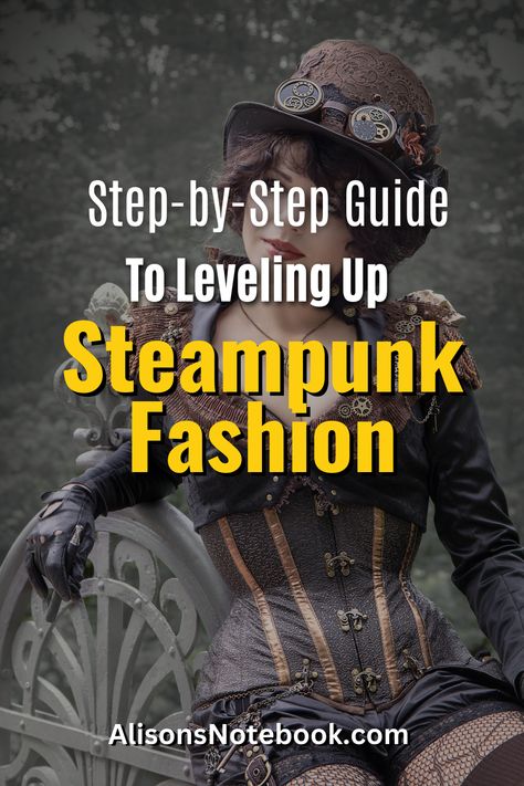 Dive into the origins of steampunk and discover steampunk fashion ideas to elevate your style. Unique accessories to stunning outfits, this article provides 6 ways to level up your steampunk fashion game. Unleash your creativity and embrace the edgy elegance of steampunk fashion. Whether you're attending a themed event or simply want to add a touch of steampunk to your everyday look, we got you covered. Get your free capsule wardrobe guide and unlock the secrets to rocking steampunk fashion! Steampunk Fashion Diy, Jeans Over 50, Victorian Steampunk Costume, Steam Punk Diy, Steampunk Outfits Women, Steampunk Costume Ideas, Steampunk Mode, Chic Jean Outfits, Everyday Steampunk