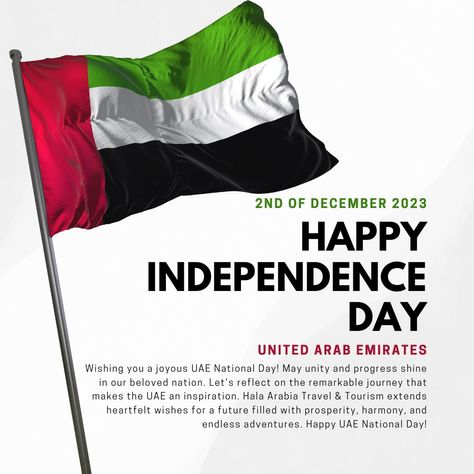 🇦🇪✨ Happy UAE National Day! 🎉 Wishing you a joyous celebration on this special day! 🌟 May unity and progress continue to shine bright in our beloved nation. Let's reflect on the remarkable journey that makes the UAE an inspiration to the world. 🌍 Hala Arabia Travel & Tourism extends heartfelt wishes for a future filled with prosperity, harmony, and endless adventures. 🚀✈️ Happy UAE National Day! 🇦🇪❤️ #UAENationalDay #HalaArabiaTravel Poems In English, Uae National Day, Joyous Celebration, Travel Tourism, National Day, Travel And Tourism, Shine Bright, To The World, Special Day