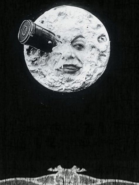 A Trip To The Moon Wallpaper, Retro Futurism Black And White, Voyage To The Moon, The Moon Wallpaper, Moon Film, A Trip To The Moon, George Melies, Scratchboard Art, Arte Indie