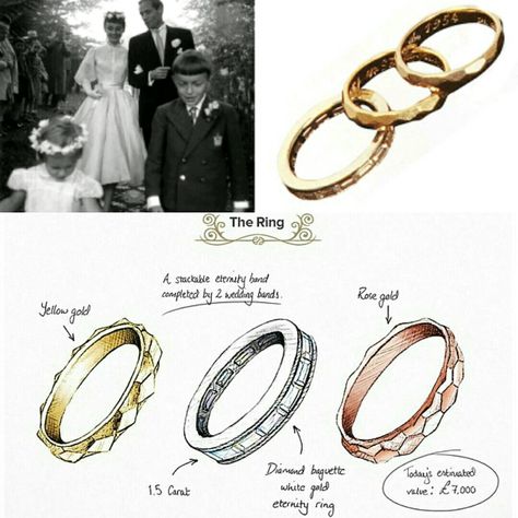 Audrey Hepburn's beautiful delicate stacking engagement rings witg artist's rendering by jeweler George Pragnell Audrey Hepburn Engagement Ring, Audrey Hepburn Wedding Ring, Ariana Wedding Ring, Wedding Rings Through History, Engraved Diamond Ring For Wedding, Fine Jewelry, Audrey Hepburn Jewelry, Ariana Grande Engaged, Audrey Hepburn Wedding, Visenya Targaryen