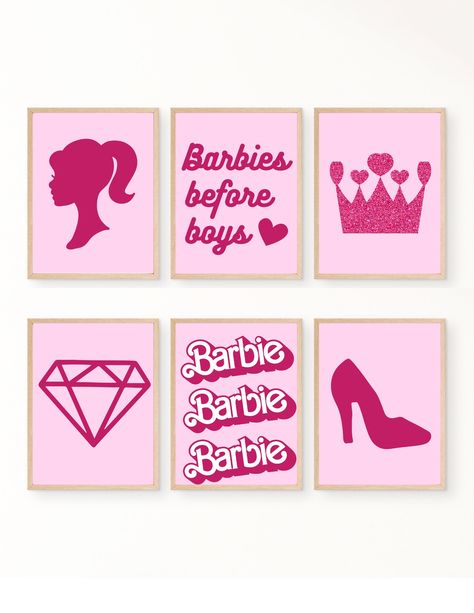 Girls Barbie Bedroom, Barbie Inspired Room, Barbie Bedroom Ideas Kids, Barbie Room Ideas Bedrooms, Barbie Themed Room, Barbie Girls Room, Barbie Nursery, Printable Barbie, Barbie Painting