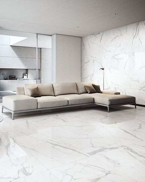 Tiles Floor Ideas, Modern Tiles For Living Room Floor, White Tiles Living Room, Tiled Bedroom, Living Room Tiles Design, Bedroom Floor Tiles, Room Tiles Design, Marble Living Room, Marble Flooring Design