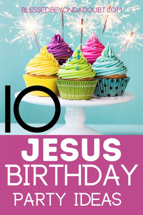 10 Jesus Birthday Party Ideas! - Blessed Beyond A Doubt Jesus Birthday Cake, Vanilla Wafer Banana Pudding, Happy Birthday Jesus Party, Jesus Birthday Party, New Years With Kids, Jesus Crafts, Birthday Baking, Chex Mix Recipes, Christmas Bingo