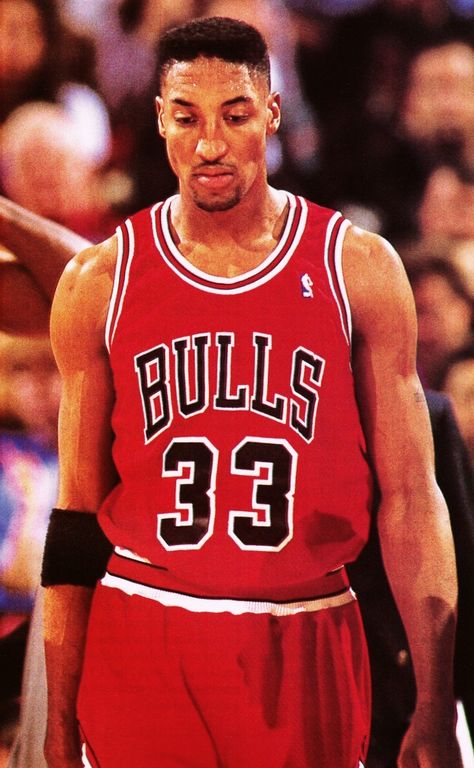 Scottie Pippen • "Game Face" Chicago Bulls Tattoo, Indiana Basketball, Jordan Bulls, Basketball Memes, Small Forward, Scottie Pippen, Basketball Leagues, Nba Legends, Basketball Legends