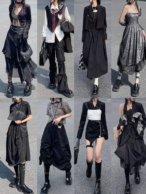 Dark Clothing Aesthetic, Japan Clothes, Outfit Swag, Aesthetic Outfit Ideas, Japanese Outfits, Goth Outfits, Alternative Outfits, Character Outfits, Japanese Fashion