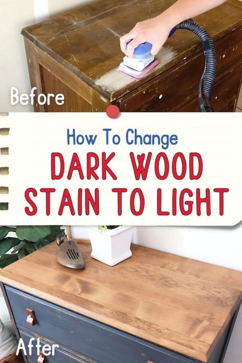 How To Change Dark Wood Stain To Light How To Make Dark Wood Furniture Lighter, Staining Dark Wood Lighter, How To Make Dark Stained Wood Lighter, Dark Wax Over Stained Wood, How To Stain Dark Wood To Light, Restaining Wood Furniture Dark To Light, Lightening Dark Wood Furniture, Painting Dark Wood Furniture Lighter, How To Lighten Dark Stained Wood