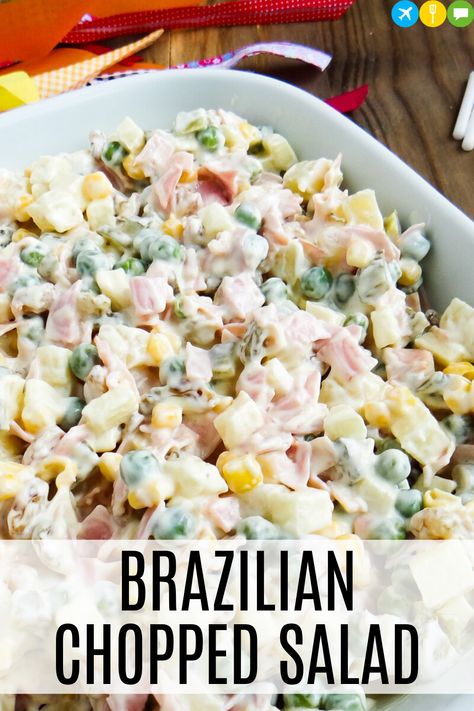 Brazilian Corn Salad, Brazilian Salad Recipes, Authentic Brazilian Food Recipes, South American Food Recipes, Brazilian Recipes Authentic, Authentic Brazilian Food, Easy Brazilian Recipes, Brazilian Salad, Recipe Easy Quick