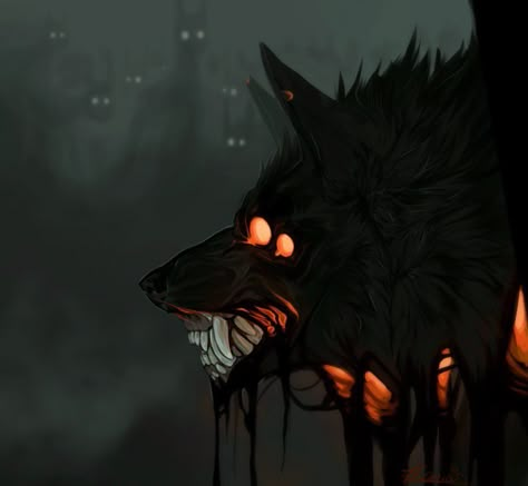 Demon Wolf, Werewolf Art, Wolf Wallpaper, Canine Art, 다크 판타지, Deviant Art, Mythical Creatures Art, A Wolf, Creepy Art