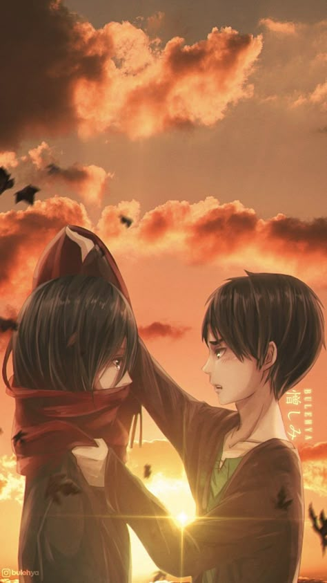 Eren And Mikasa Wallpaper, Aomine Kuroko, Aot Wallpaper, Fata Morgana, Wallpaper Matching, Attack On Titan Aesthetic, Eren X Mikasa, Attack On Titan Season, Eren And Mikasa