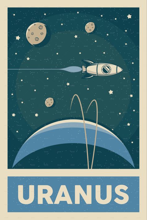 Uranus Poster, Mauve Aesthetic, Nasa Space Posters, Retro Space Posters, Poster Pattern, Space Posters, Space Travel Posters, Poster Images, Solar System Poster