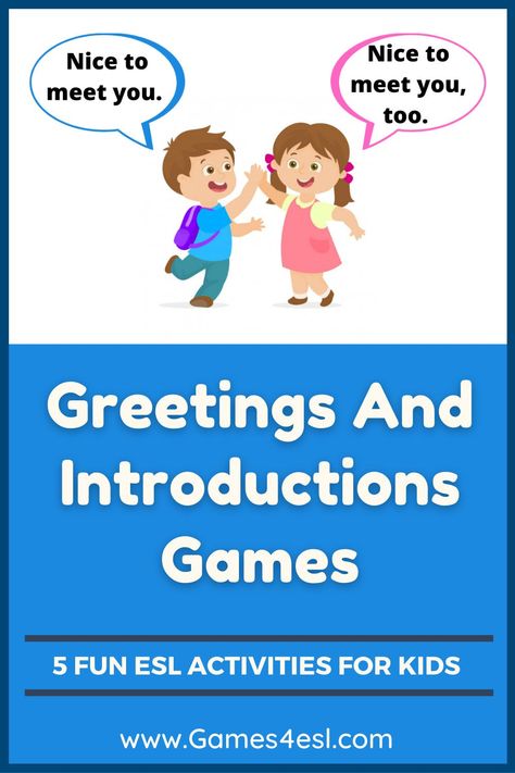 5 Fun activity ideas to teach greetings and introductions to kids Teaching Greetings Activities, Teaching Greetings In English, Kindergarten English Lessons, Greetings And Introductions In English, Kindergarten Introduction Activities, Preschool Introduction Activities, Introduction Games For Kids, Esl Introduction Activities, Greeting Activities For Preschool