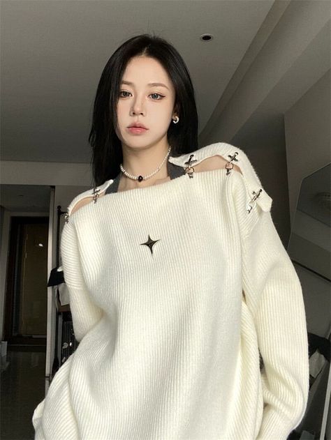 Aesthetic Sweaters, Oversized Sweater Women, Oversize Pullover, Pull Oversize, Y2k Sweater, Cardigan Vintage, Cardigan Casual, Loose Pullover, Chic Sweaters