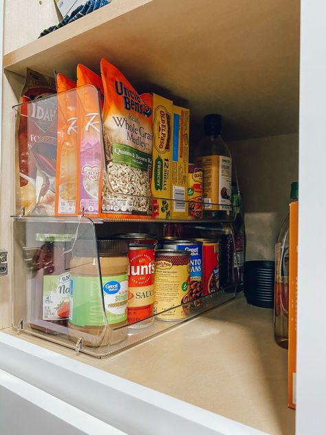 4 Tools to Successfully Organize Your Kitchen Cabinets | Crazy Life with Littles - DIY & Home Decor Small Pantry Cabinet, Deep Pantry Organization, Kitchen Cupboard Organization, Diy Pantry Organization, Tall Kitchen Cabinets, Deep Pantry, Small Pantry Organization, Organization Pantry, Kitchen Cupboard Storage