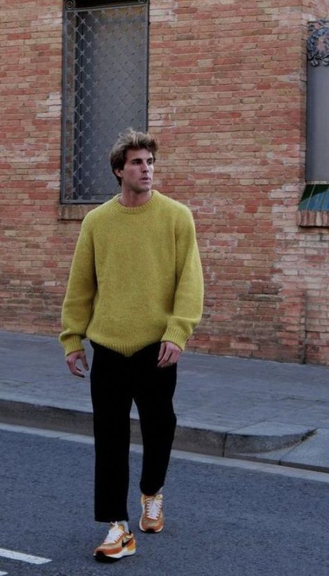 Oversized Crewneck Outfit Men, Men Turtleneck Outfits, Turtle Neck Outfit Men, Turtleneck Outfit Men, Oversized Sweater Men, Winter Outfits Men Streetwear, Shetland Sweater, Mens Fits, Store Inspiration