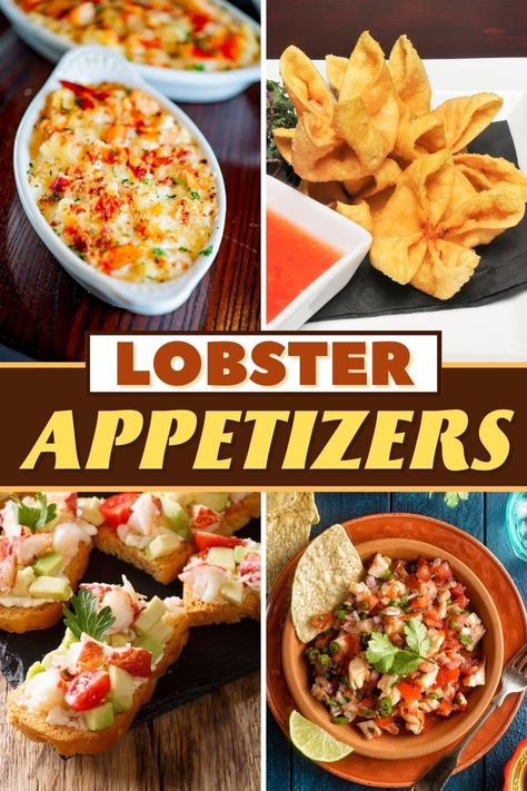 Indulge in these lobster appetizers because you deserve it! From dip to mini-lobster rolls to mac and cheese bites, lobster is a decadent start to any meal. Hot Lobster Dip Recipe, Lobster Dip Recipes Appetizers, Lobster Balls Recipe, Lobster Hors D’oeuvres, Lobster Ravioli Appetizer, Drunken Lobster Tail Skewers, Lobster Appetizer Recipes Holidays, Lobster Bites Appetizers, Lobster Appetizers Appetizer Ideas