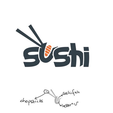 Chopstick Logo Design, Sushi Restaurant Logo Design, Resturant Logo Design Ideas, Sushi Logo Design Ideas, Food Logo Design Ideas Creative, Sushi Restaurant Logo, Sushi Logo Design, Restaurant Logo Design Ideas, Sushi Branding