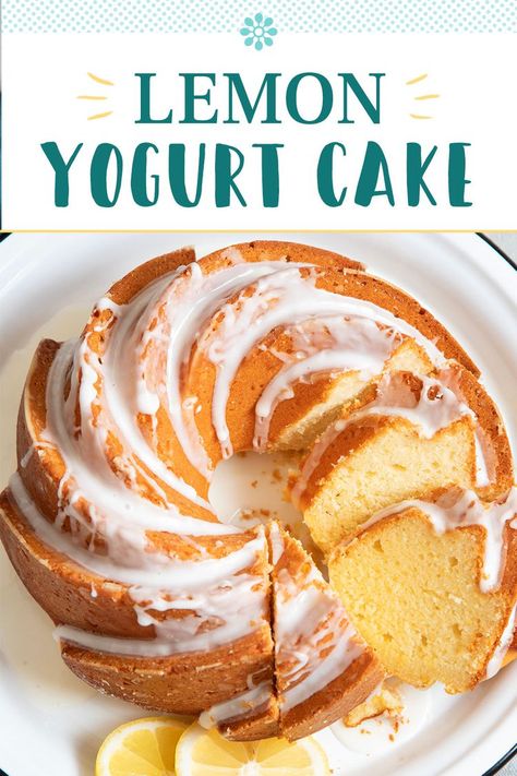 Lemon Yogurt Bundt Cake, Yoghurt Lemon Cake, Lemon Yoghurt Cake Recipe, Yougart Cake Recipe, Cake Made With Yogurt, Lemon Yogurt Cake Recipe, Lemon Yogurt Cake, Yoghurt Cake, Lemon Yogurt