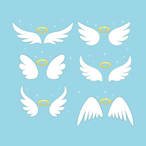 Sparkle angel fairy wings with gold nimbus, halo isolated on background. Vector cartoon design. Angel Wings Cartoon, Angel Wings Painting, Wings Sketch, Angel Wings Drawing, Angel Wings Illustration, Eagle Vector, White Angel Wings, Wings Drawing, Gold Angel Wings