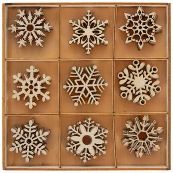 Smallest Size: 1.38” x 1.38” Largest Size: 1.44” x 1.44” Material: Plywood Color: Natural Age Grade: 4+ Quantity: 54 Create charming, one-of-a-kind winter crafts with these Wood Snowflakes. These plywood pieces are shaped like little snowflakes and come in nine unique patterns with swirls and intricate designs in them. They boast a natural woodgrain color, so you can add paint and glitter or display them as is! Use them on gift tags, scrapbook pages, cards, and more this holiday season! Painting Wooden Snowflakes, Laser Cut Snowflake, Wood Snowflake, Wooden Snowflakes, Grade 4, Winter Crafts, Intricate Designs, Hobby Lobby, Unique Patterns