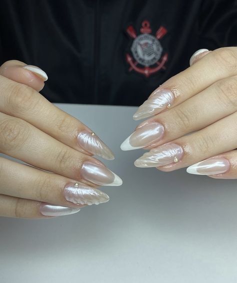 Angel Costume Nails, Angel Wing Nails, Random Nails, Grad Nails, Angel Nails, Simple Gel Nails, Summery Nails, Nails Inspo, Minimal Tattoo