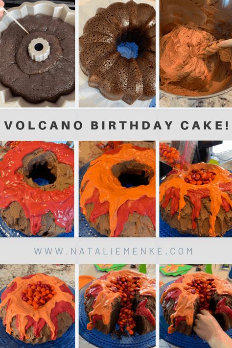 Lava Theme Party, Volcano Bundt Cake, Floor Is Lava Birthday Cake, Floor Is Lava Cake, The Floor Is Lava Birthday Party, Floor Is Lava Birthday Party, Volcano Birthday Party, Lava Party, Volcano Party