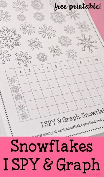 Snowflake Math Freebie for PreK-1st Grade. Count & Graph snowflake designs! No-prep winter math! #noprep #graphing #snowflakes #mathforchildren #counting Snowflakes Kindergarten, Snow Math, Graph Worksheet, Snowflake Bentley, Winter Classroom Activities, Winter Math Activities, Snow Activities, Graphing Activities, Winter Classroom